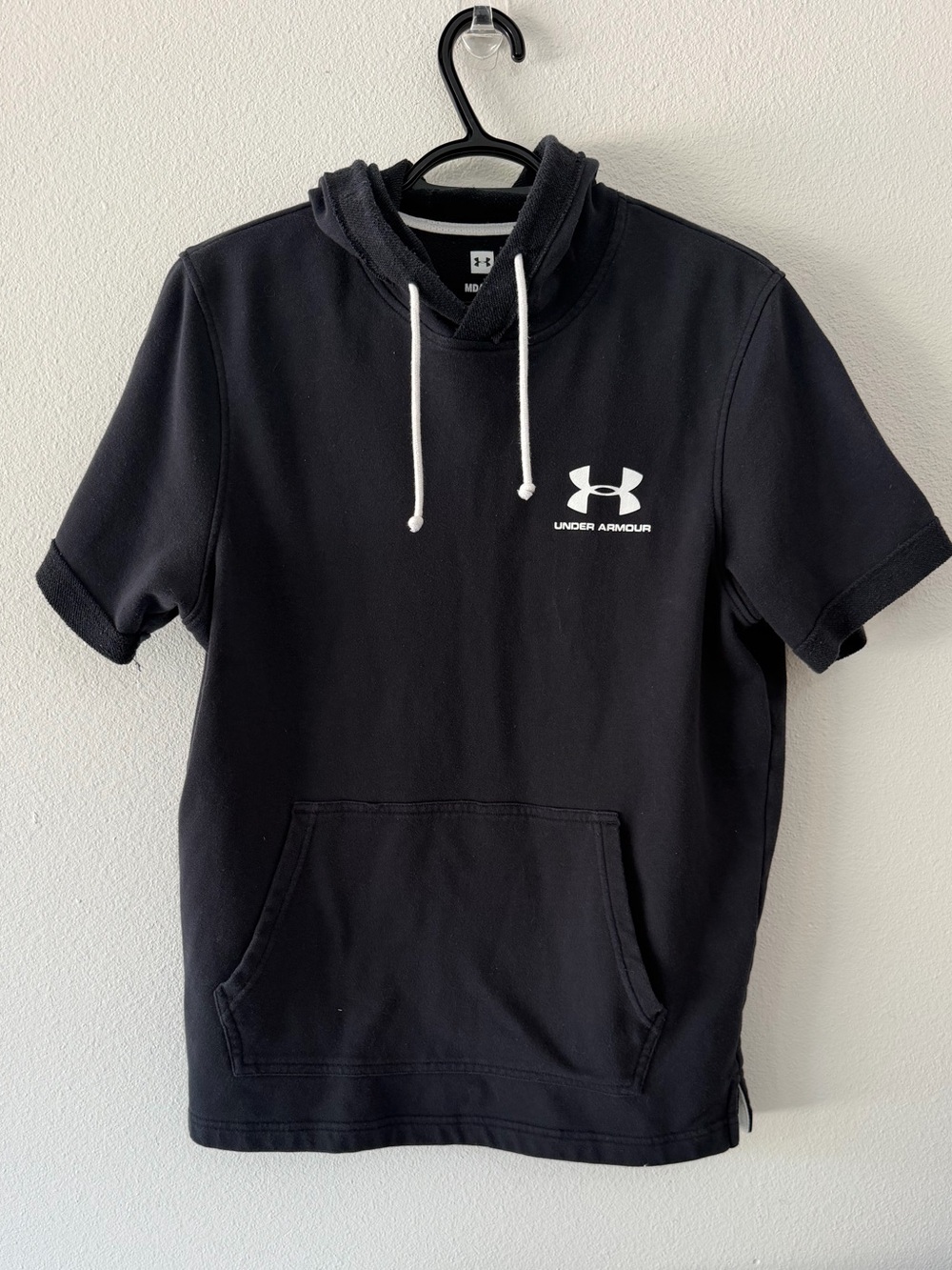 Under Armour Men’s Black Short-Sleeve Hoodie with White Logo